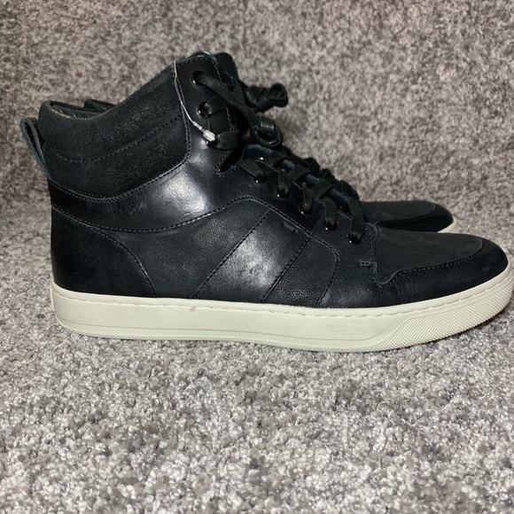 Vince men’s Adam black leather high- top sneakers - Picture 3 of 6